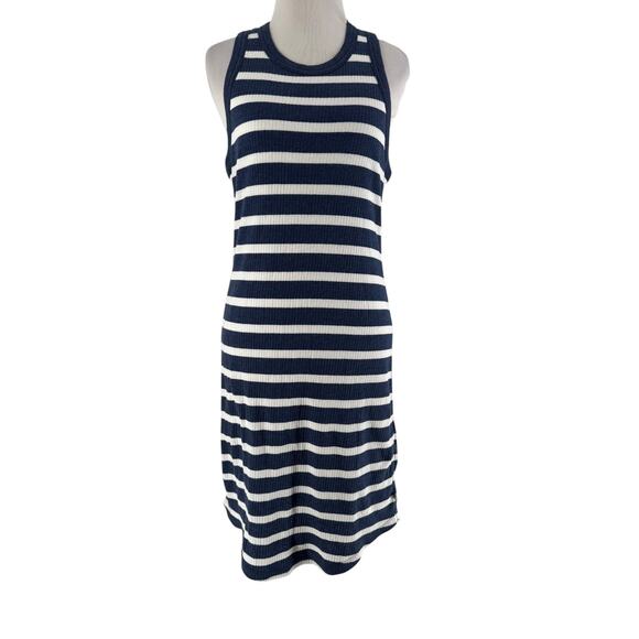 Mountain Hardwear Navy White Striped Ribbed Lookout Tank Dress Size Medium - Picture 1 of 7
